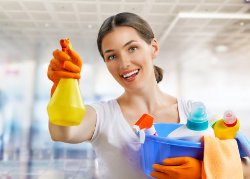 Deep carpet cleaning equipment used on a living room floor