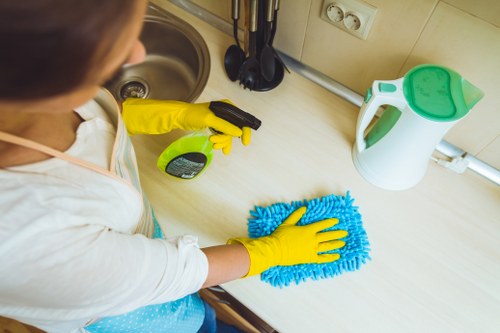 Deep cleaning in Wimbledon bathroom with limescale and grime removal