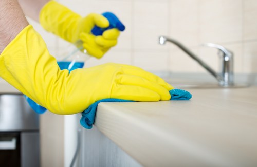 A cleaning team carrying out builders cleaning in Wimbledon after refurbishment work